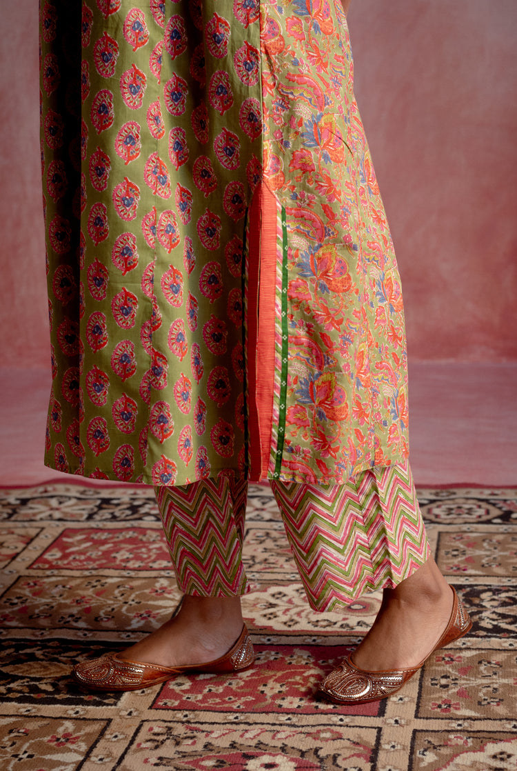 Rozana Pant Pista Green Orange (8129282277675)