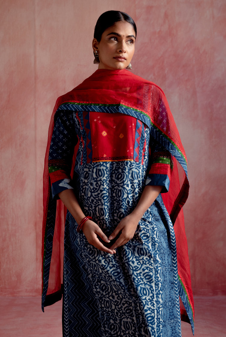 Rozana Chiffon Dupatta Red (8129373536555)