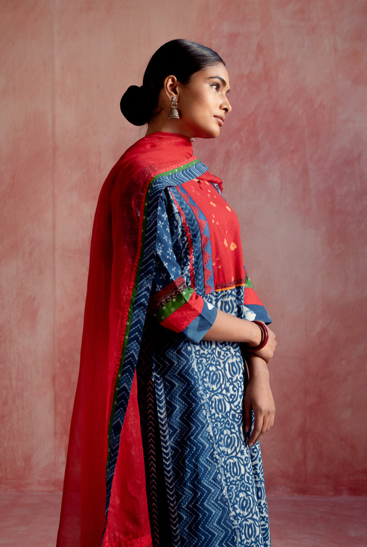 Rozana Chiffon Dupatta Red (8129373536555)