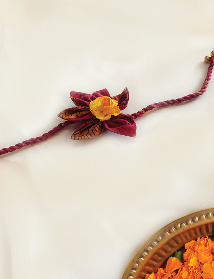 Izna Rakhi Maroon Yellow (7086192394287)