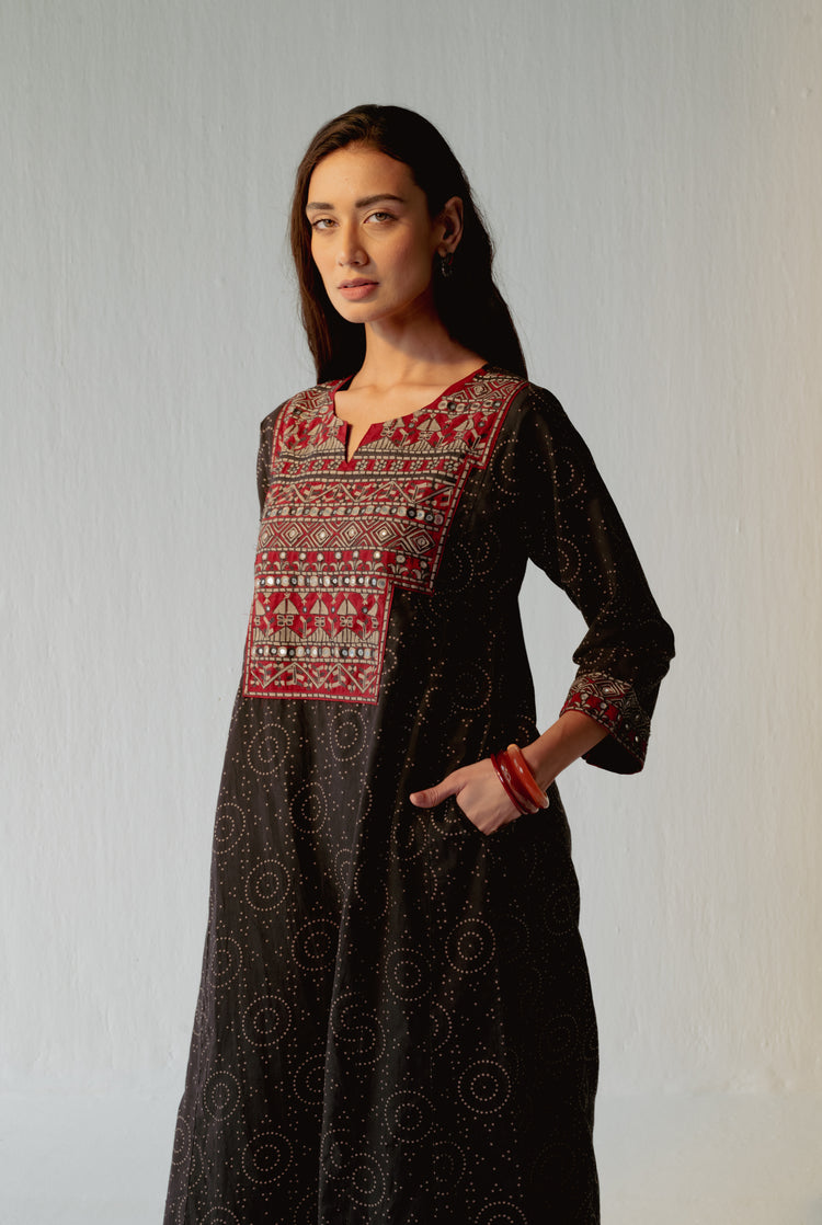 Tulsi Kurta Earthy Black (8228603691307)
