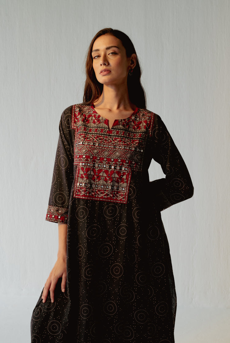 Tulsi Kurta Earthy Black (8228603691307)