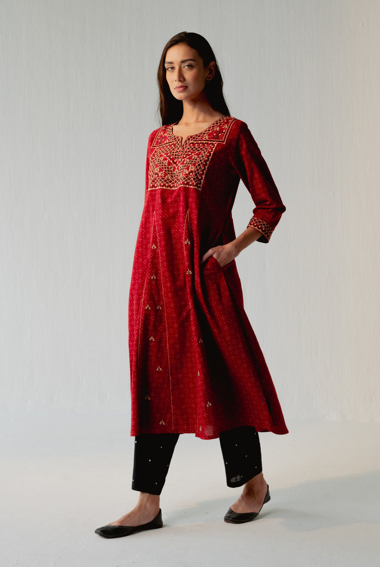 Baruni Kurta Brick Red (8228579934507)