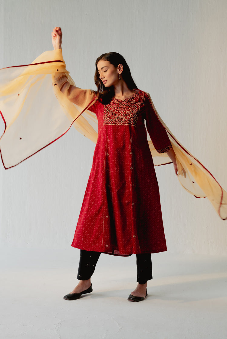 Baruni Kurta Brick Red (8228579934507)