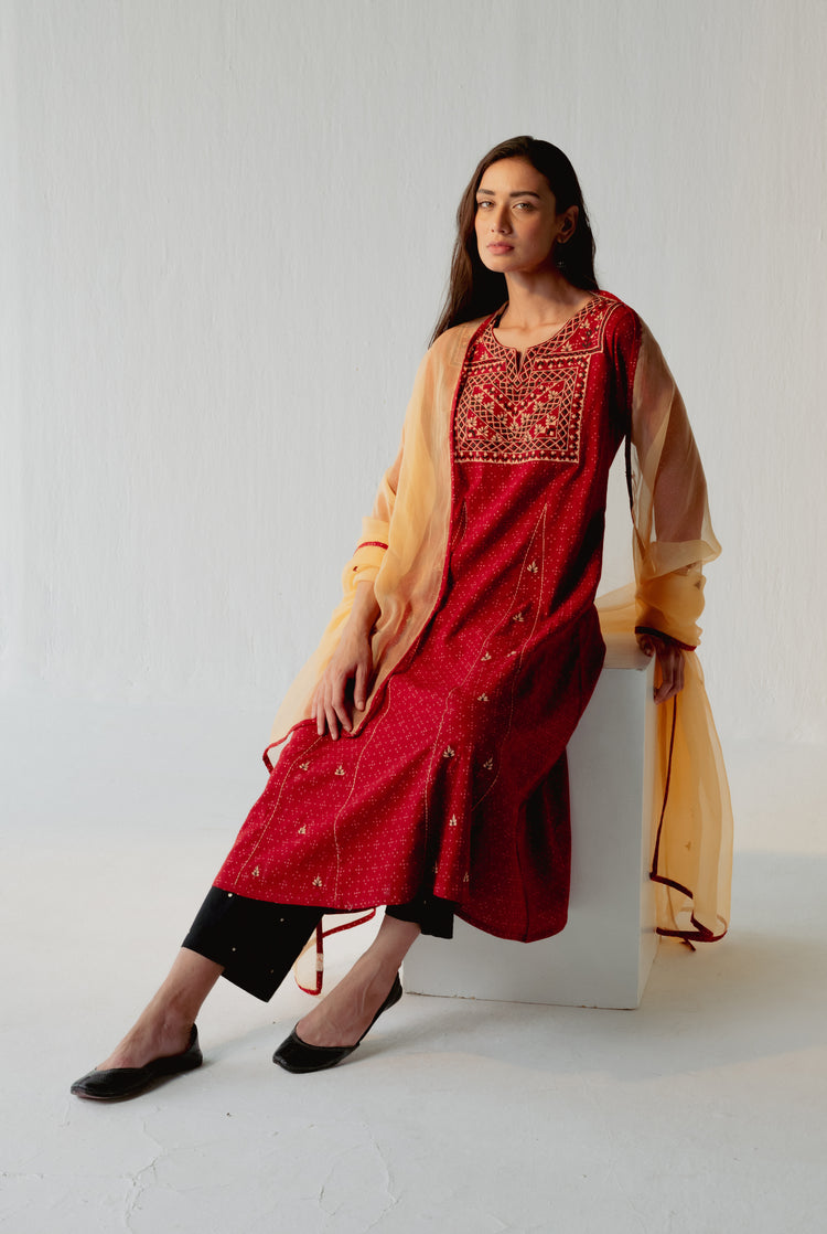 Baruni Kurta Brick Red (8228579934507)