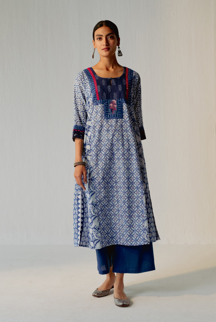 Choga Kurta Blue White (8210617598251)