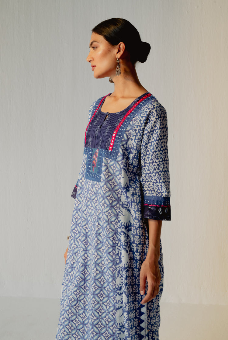Choga Kurta Blue White (8210617598251)