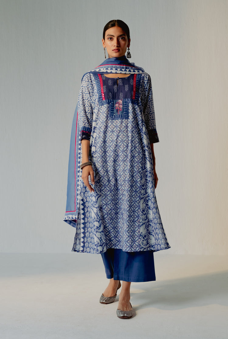 Choga Kurta Blue White (8210617598251)