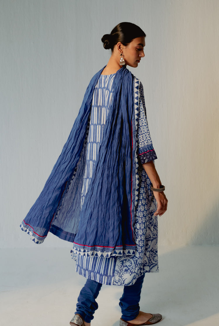 Choga Kurta Blue White (8210617598251)