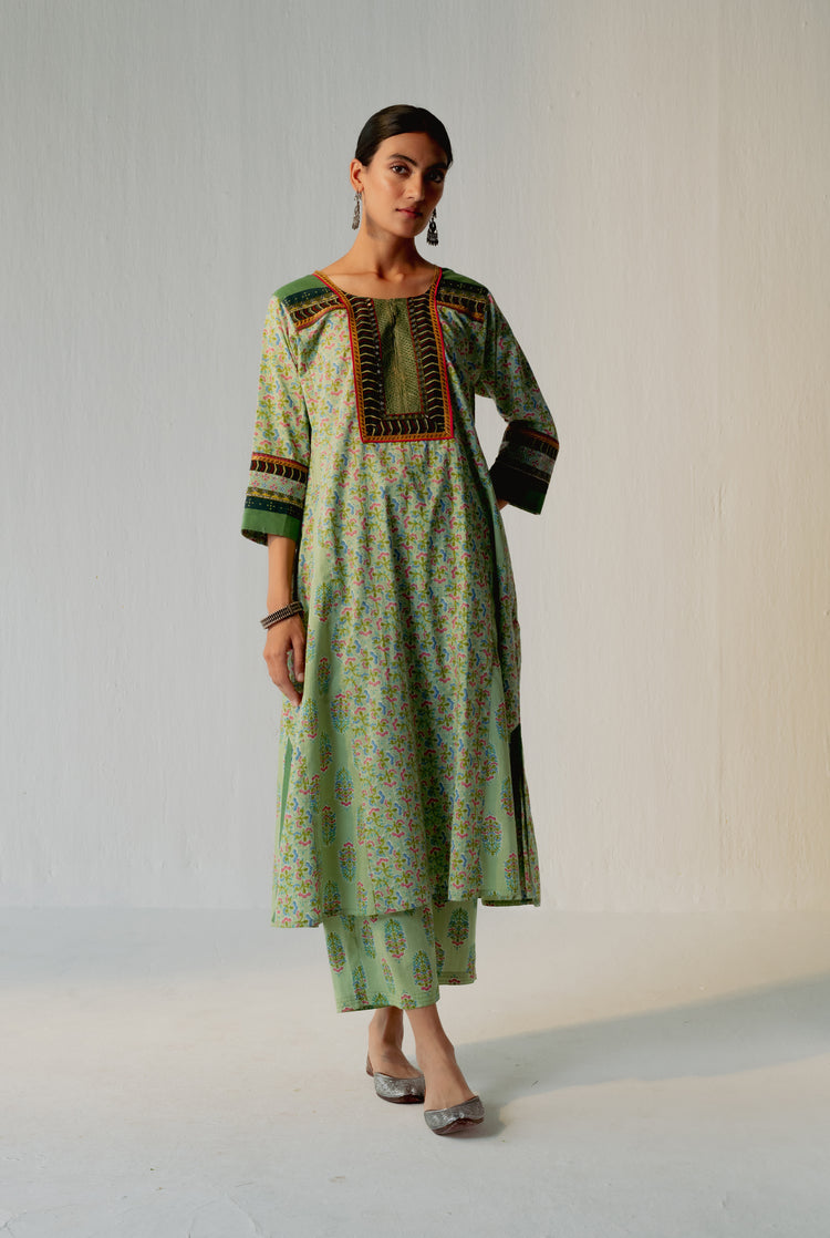 Rang Kurta Pista Green Pink (8228524294443)