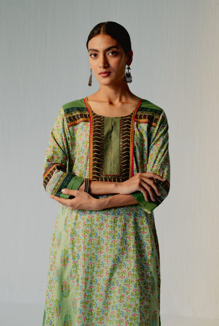 Rang Kurta Pista Green Pink (8228524294443)
