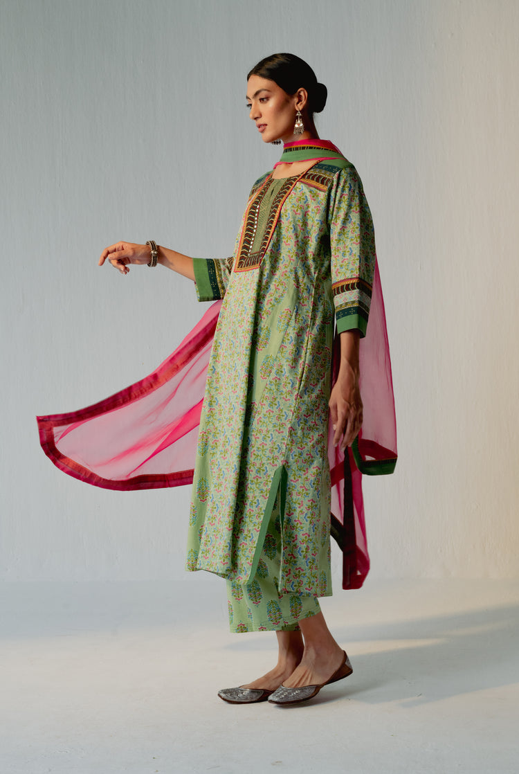 Rang Kurta Pista Green Pink (8228524294443)