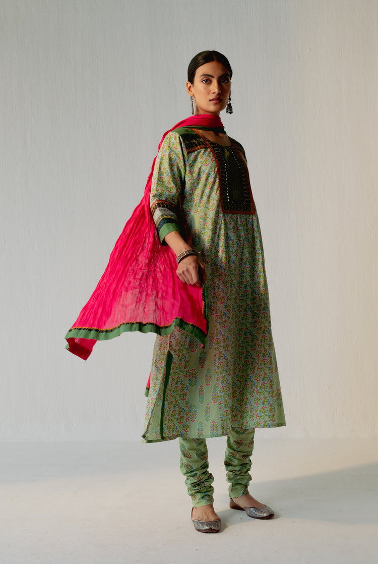 Rang Kurta Pista Green Pink (8228524294443)