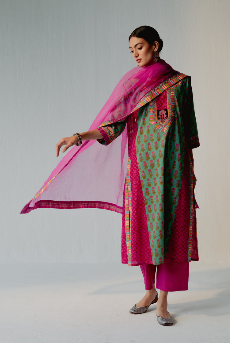 Rozana Kurta Teal Mauve (8234604658987)