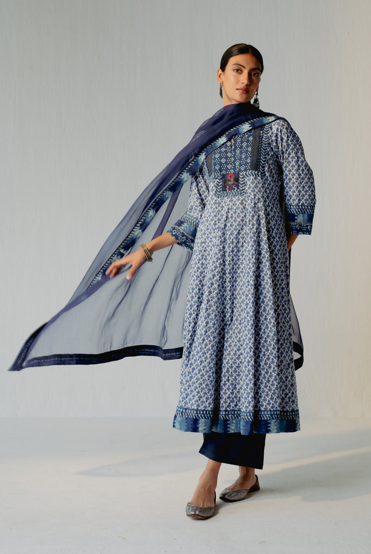 Rozana Chiffon Dupatta Navy Blue (8239457272107)