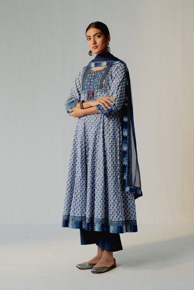 Rozana Chiffon Dupatta Navy Blue (8239457272107)