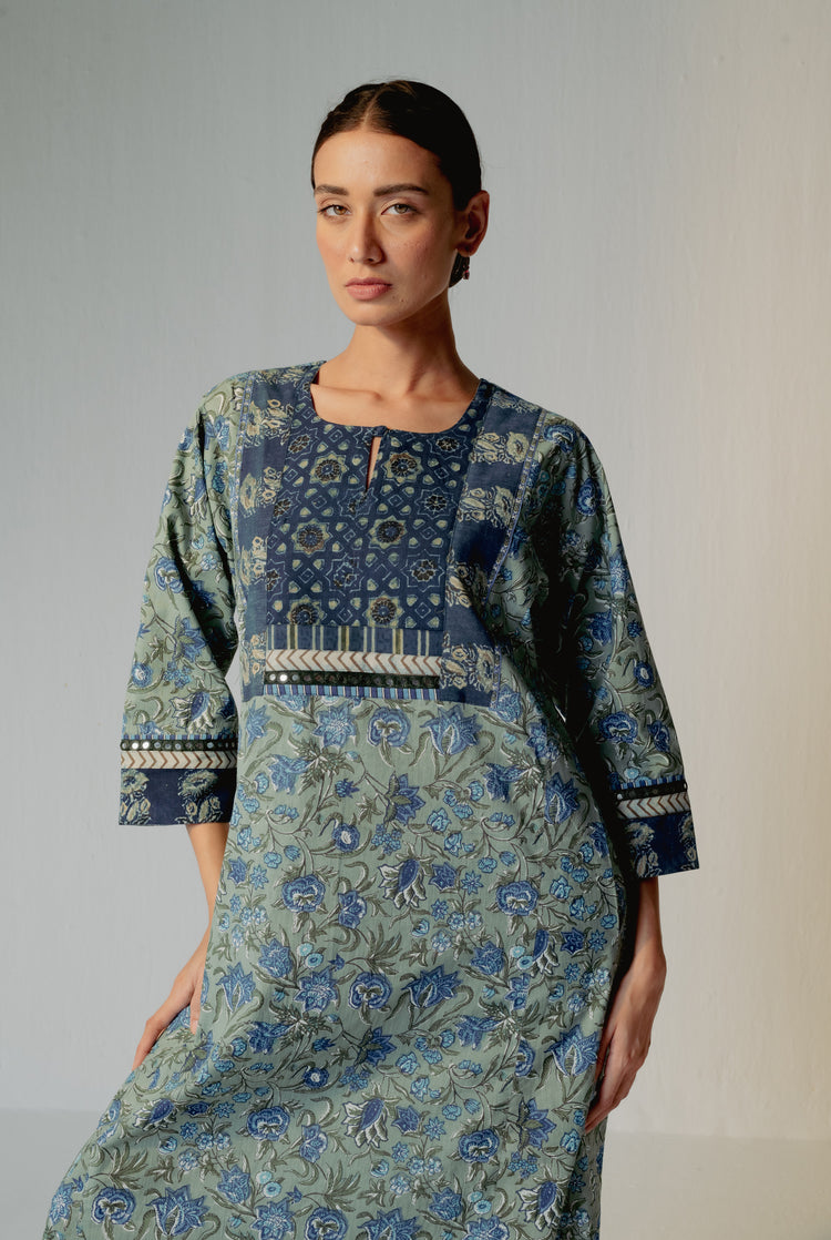 Yoke Caftan Light Grey Blue (8234876567851)