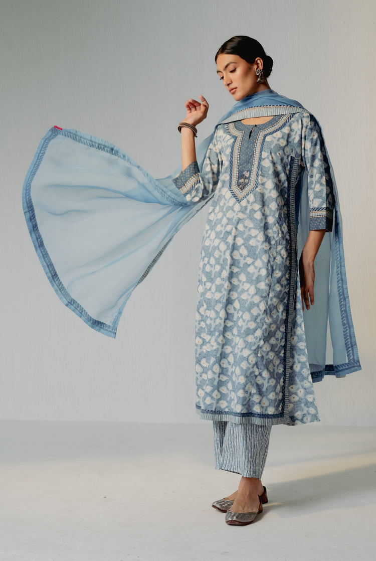 Rozana Chiffon Dupatta Light Blue (8232578449707)
