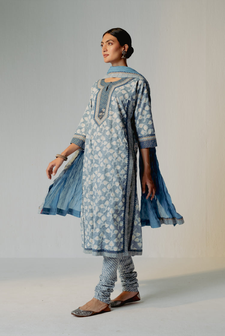 Anu Kurta Cream Light Blue (8210618581291)