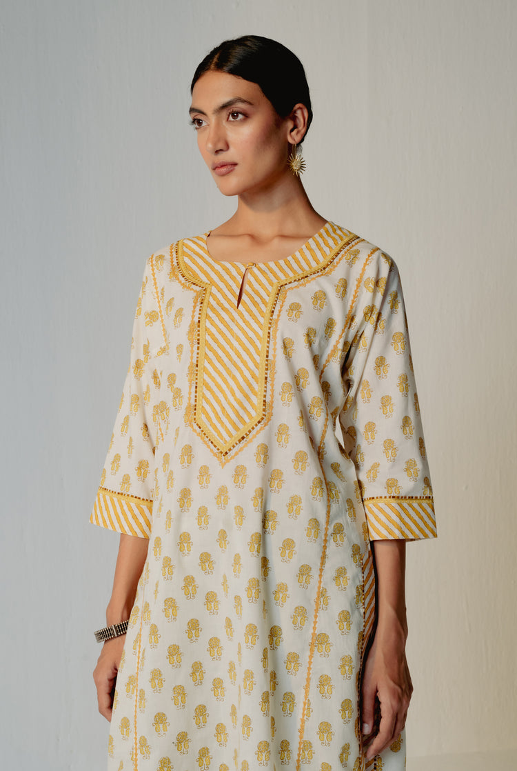 Rozana Kurta Cream Ochre (8210615107883)