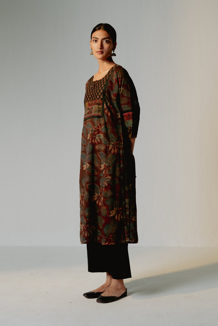 Yoke Kurta Rust Green (8210608783659)