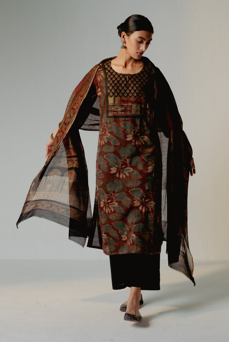 Rozana Chanderi Dupatta Bottle Green (8234926539051)