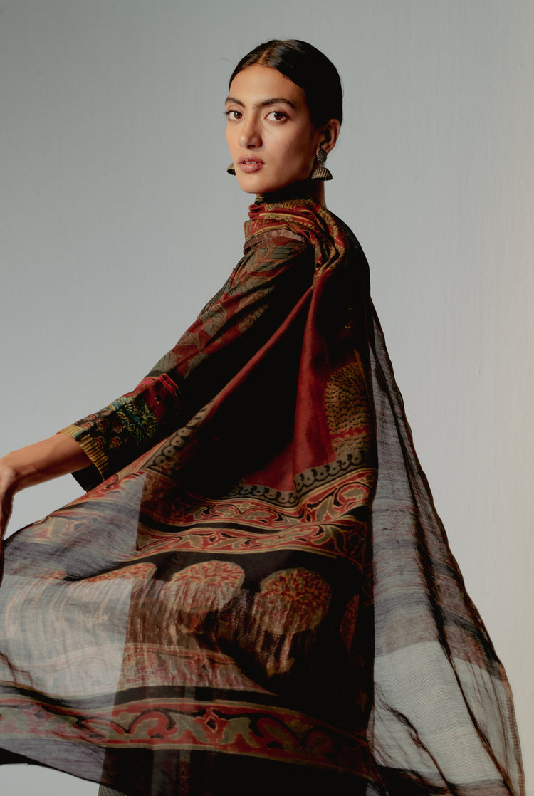 Rozana Chanderi Dupatta Bottle Green (8234926539051)