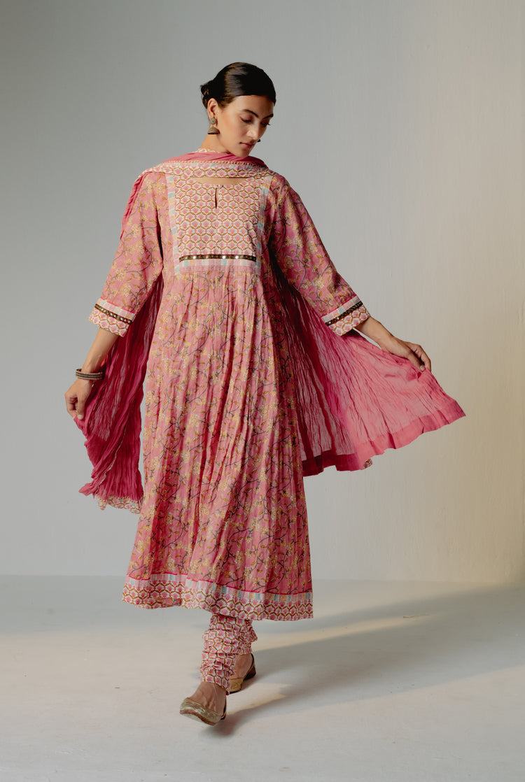 Rozana Cotton Crinkled Dupatta Pink (8232755331371)