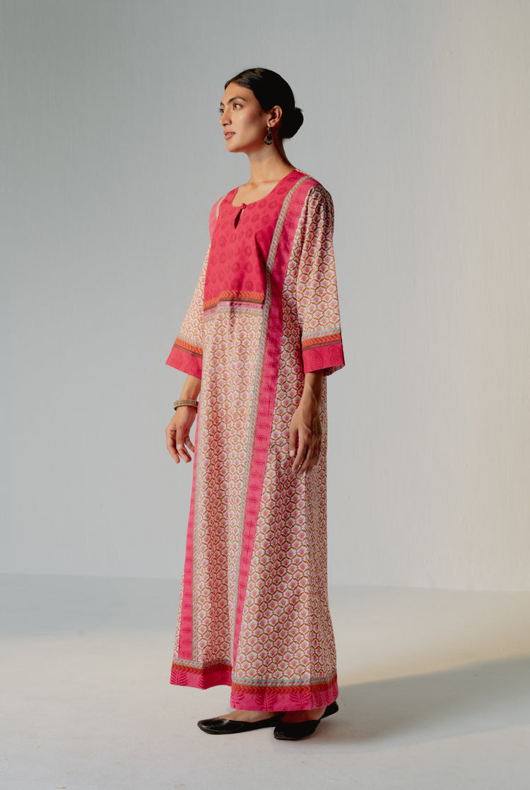 Yoke Caftan Pink White (8232774271275)