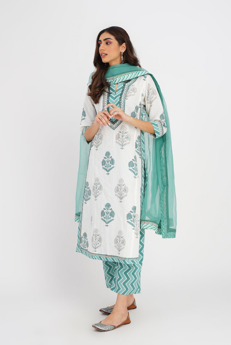 Rozana Chiffon Dupatta Sea Green (7087174156335)