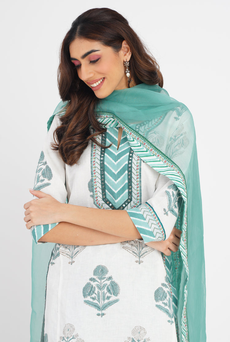 Rozana Chiffon Dupatta Sea Green (7087174156335)