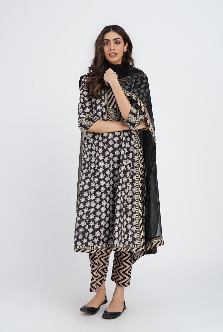 Rozana Chiffon Dupatta Black (7087174221871)