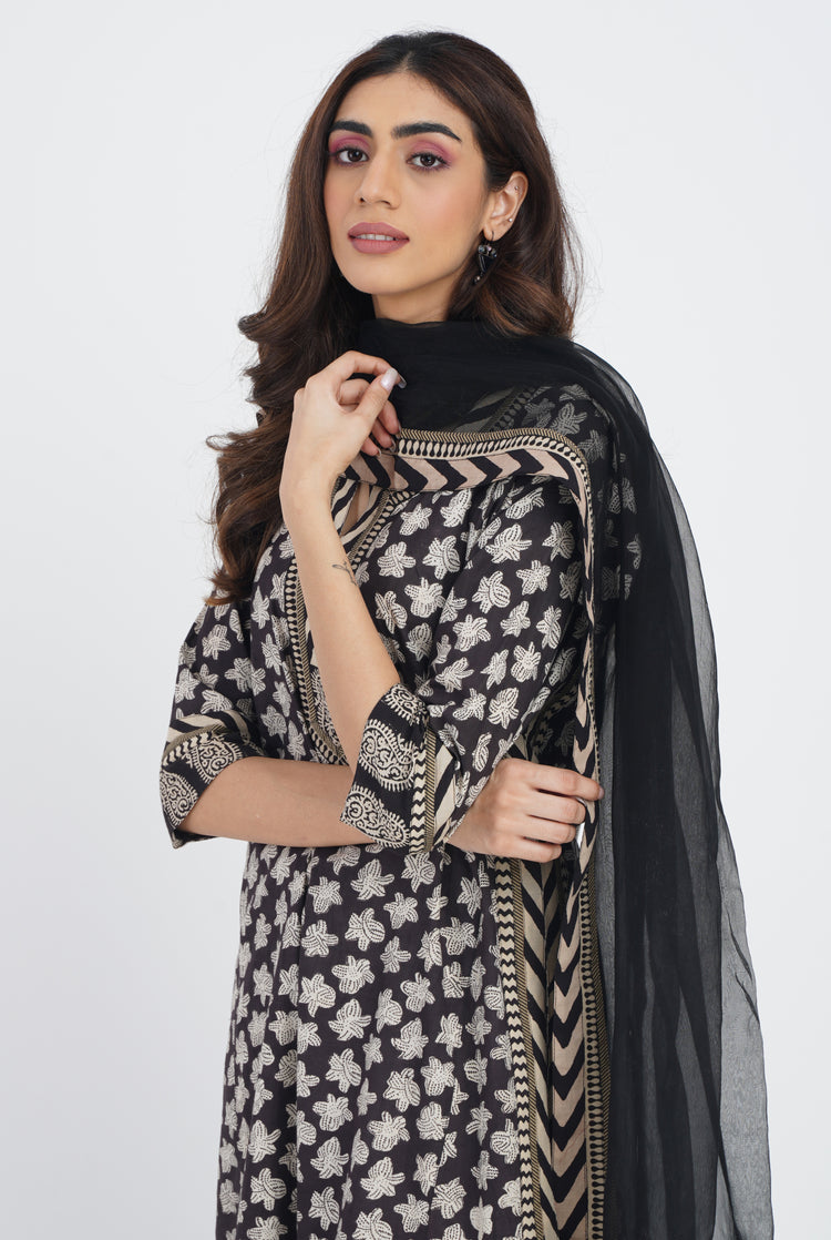 Rozana Chiffon Dupatta Black (7087174221871)