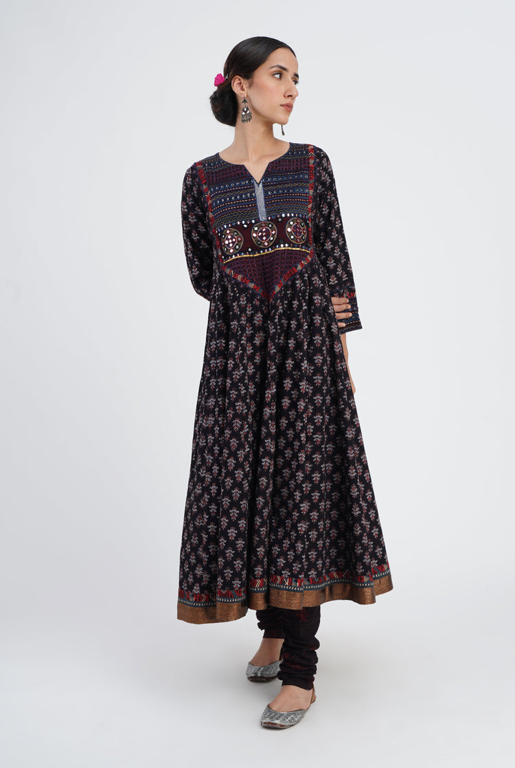 Navya Churidar Black Maroon (8053981151531)