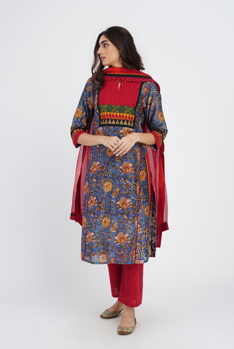 Rozana Chiffon Dupatta Red Orange (7087173730351)