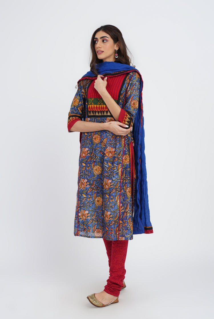 Rozana Cotton Dupatta Royal Blue (7087167897647)