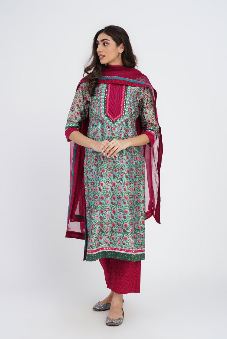 Rozana Chiffon Dupatta Dark Pink (7087172845615)