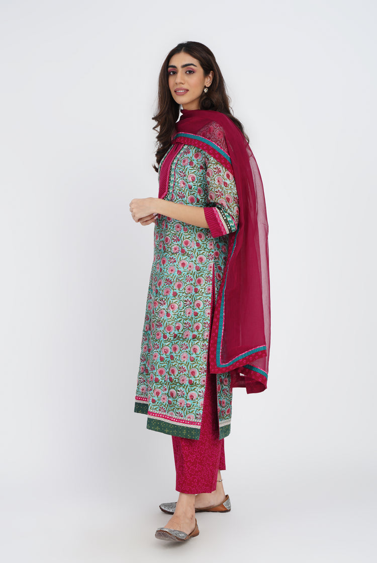 Rozana Chiffon Dupatta Dark Pink (7087172845615)