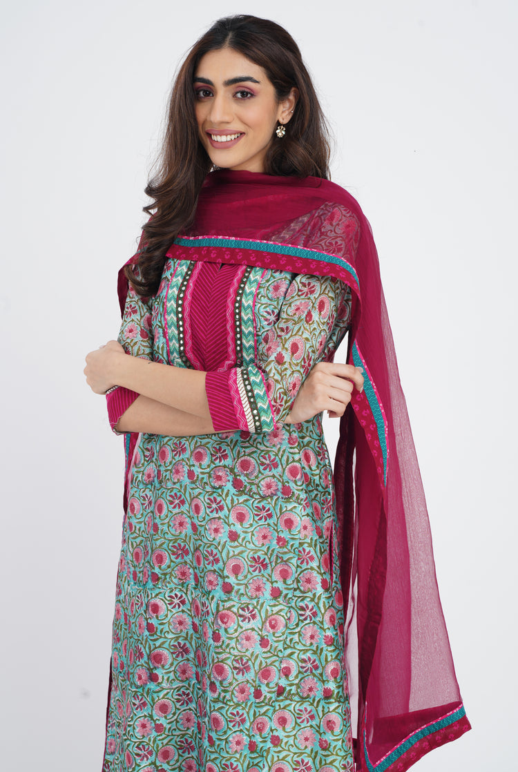 Rozana Chiffon Dupatta Dark Pink (7087172845615)