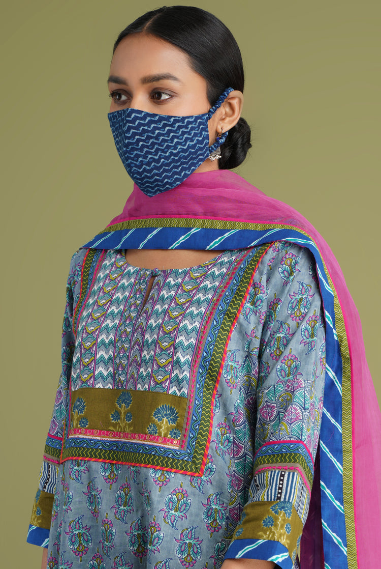 Yoke Kurta Steel Blue (6906582040623)