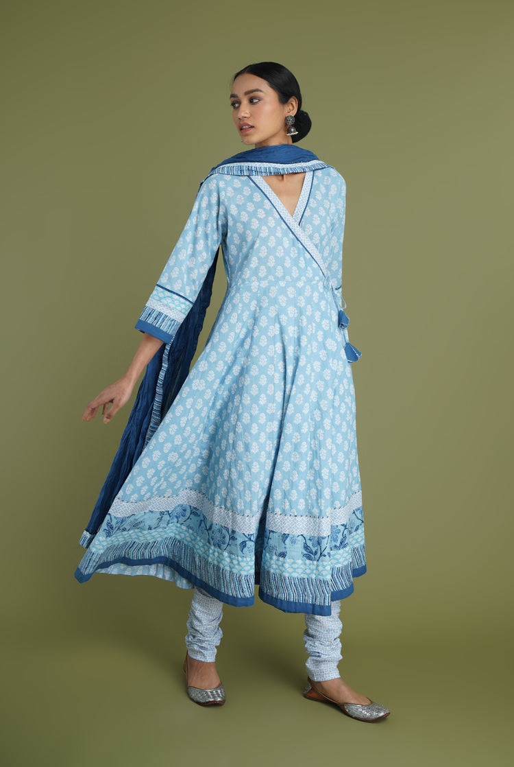 Rozana Printed Bottom Blue And White (6969191628847)