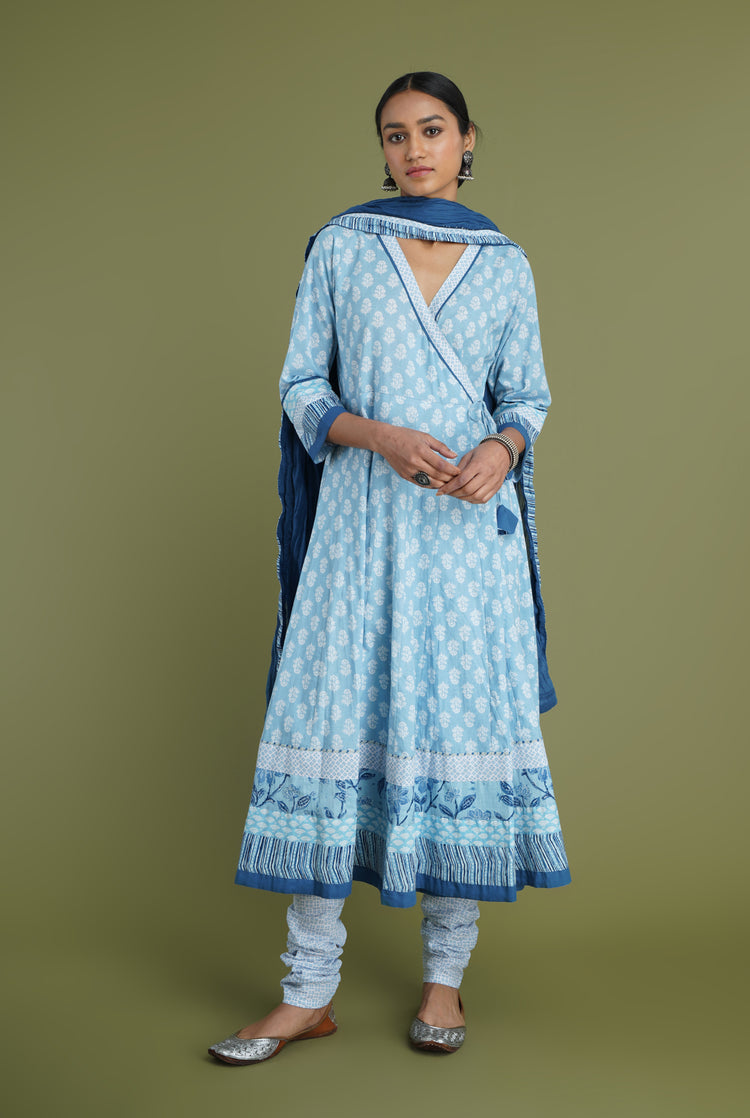 Rozana Printed Bottom Blue And White (6969191628847)