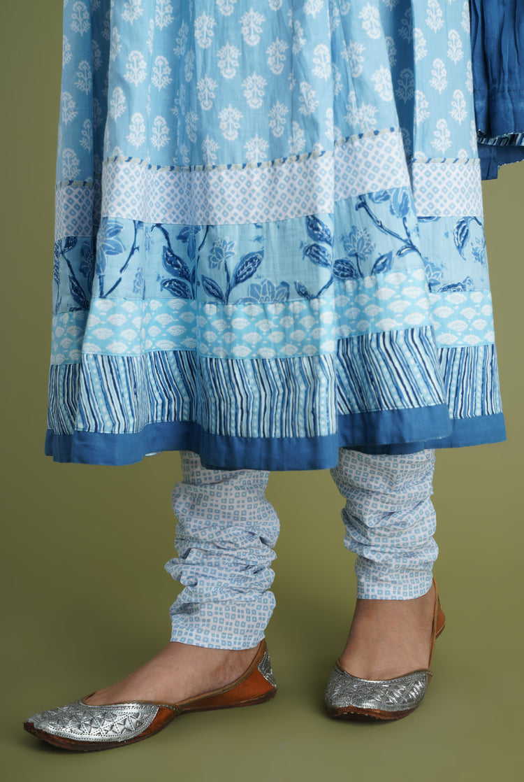 Rozana Printed Bottom Blue And White (6969191628847)