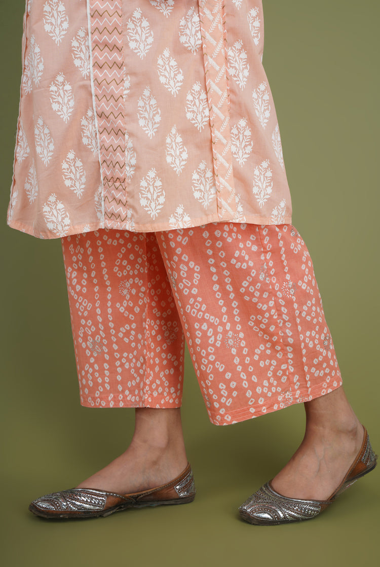 Rozana Pant Peach And White Bandhej (6969287245871)