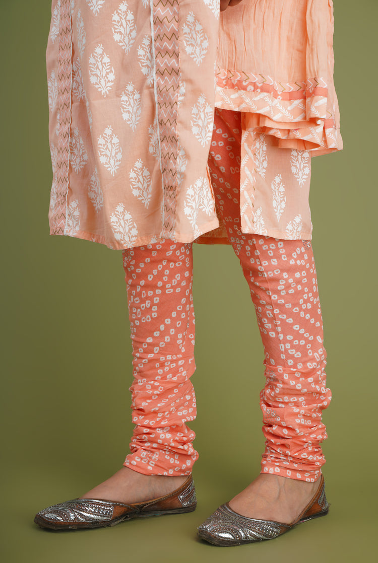 Rozana Bottom Peach White Bandhej (6969195823151)