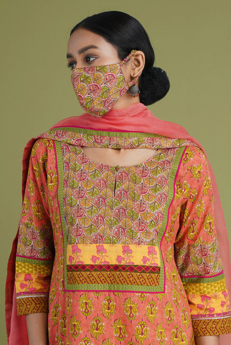 Yoke Kurta Carrot Orange (6906582138927)