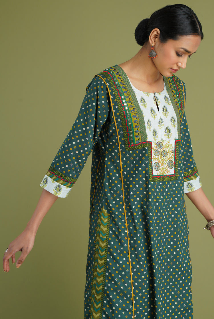 Yoke Kurta Cadium Green Sage (6906582171695)