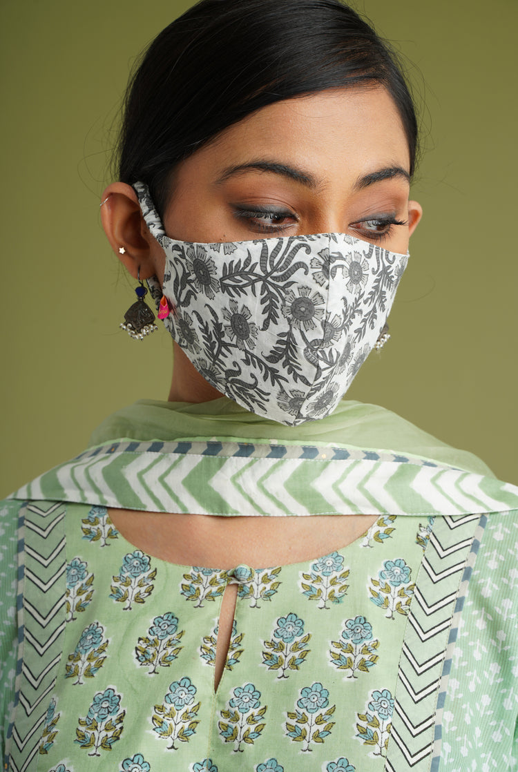 Rozana Printed Mask Grey White (6990094696495)