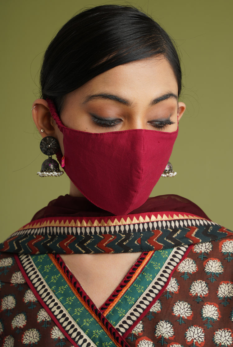 Printed Mask Maroon (6907809988655)