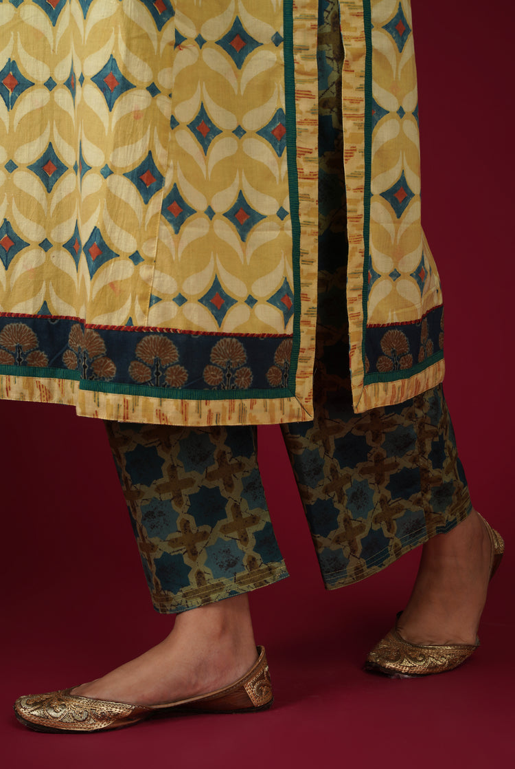 Rozana Pants Ochre Teal (6765177241647)